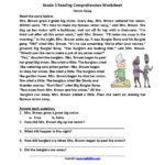 Free Printable Reading Comprehension Worksheets  Yooob Along With Third Grade Reading Comprehension Worksheets