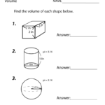 Free Printable Volume Worksheet For Eighth Grade As Well As 8Th Grade Worksheets