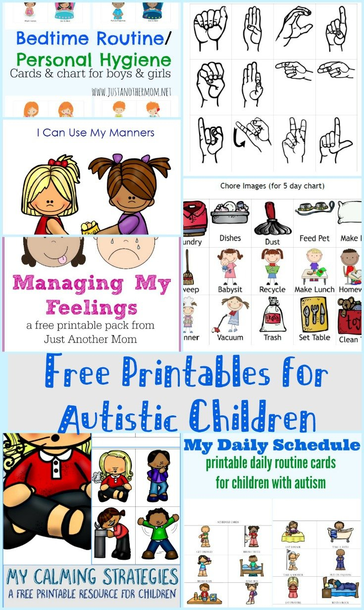 Free Printables For Autistic Children And Their Families Or Caregivers With Regard To Worksheets For Kids With Autism