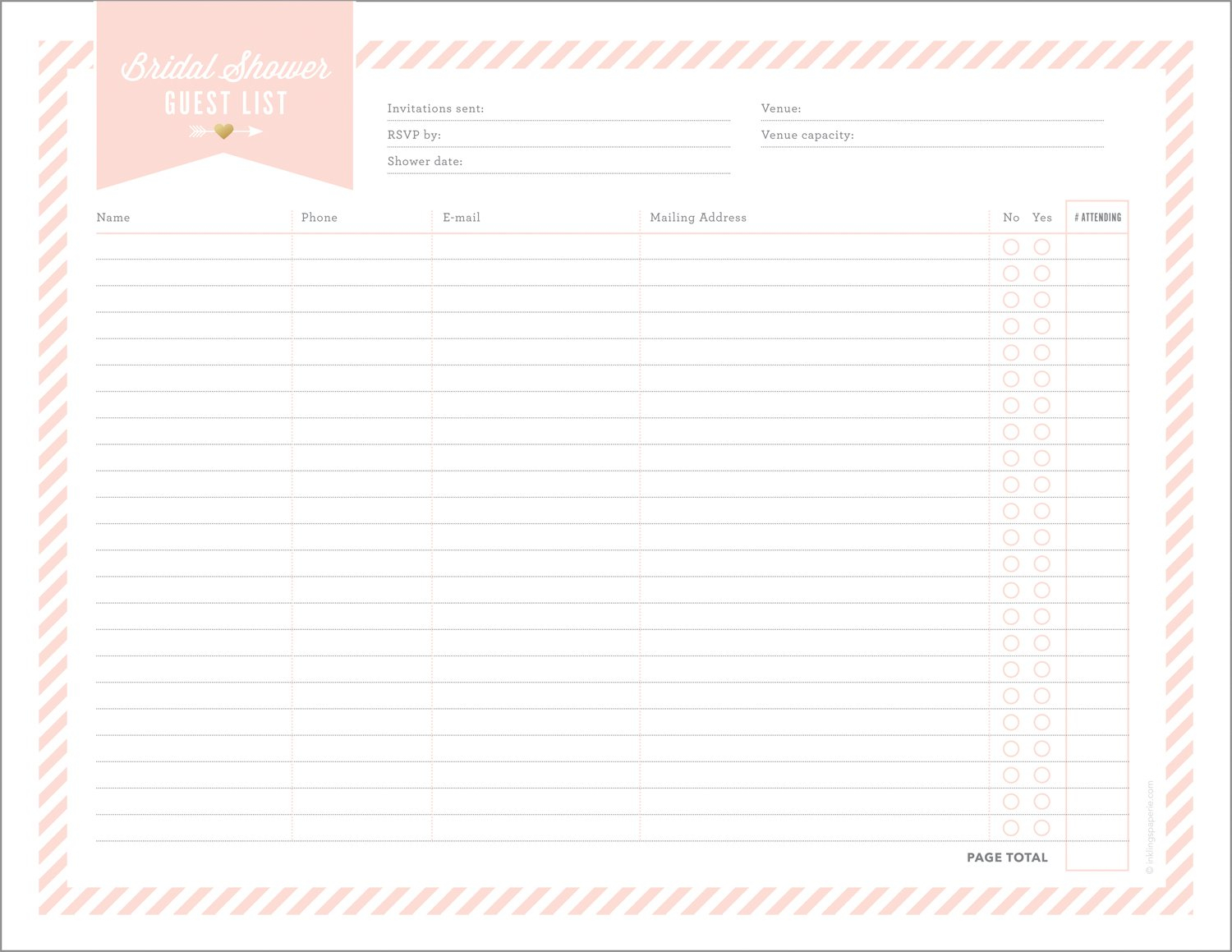 Free Printables For Bridal Shower Planning Pertaining To Bridal Shower Planning Worksheet