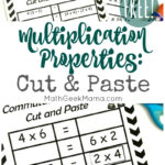 Free Properties Of Multiplication Cut  Paste Practice With Regard To Commutative Property Of Multiplication Worksheets Pdf