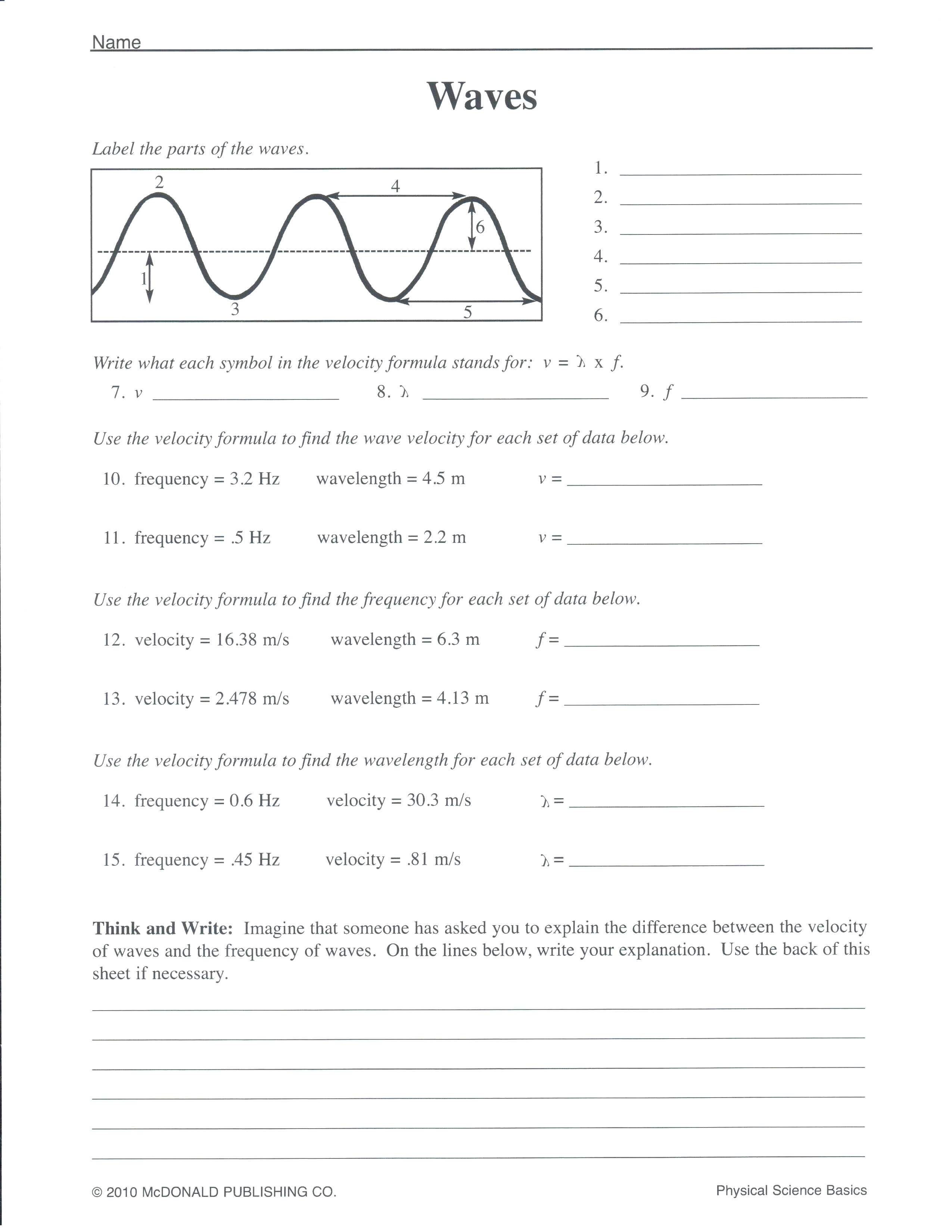 Free Science Worksheets For Middle School Free Printable High School Pertaining To High School Science Worksheets