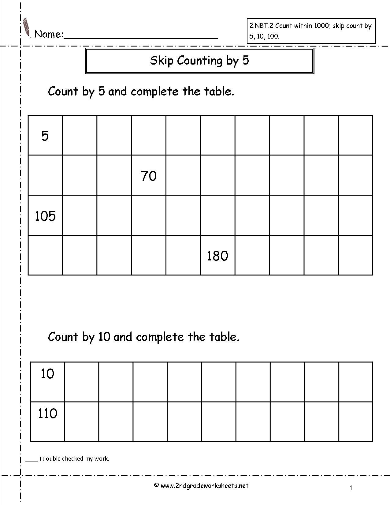 Free Skip Counting Worksheets Within Count By 5 Worksheet