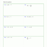 Free Worksheets For Linear Equations Grades 69 Prealgebra For Solving Equations Worksheet Pdf