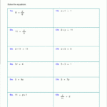 Free Worksheets For Linear Equations Grades 69 Prealgebra Or Grade 10 Algebra Worksheets Pdf