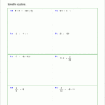 Free Worksheets For Linear Equations Grades 69 Prealgebra Or Solving Two Step Equations Worksheet Answers