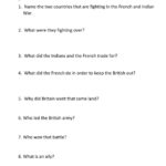 French And Indian War Worksheet With French And Indian War Worksheet