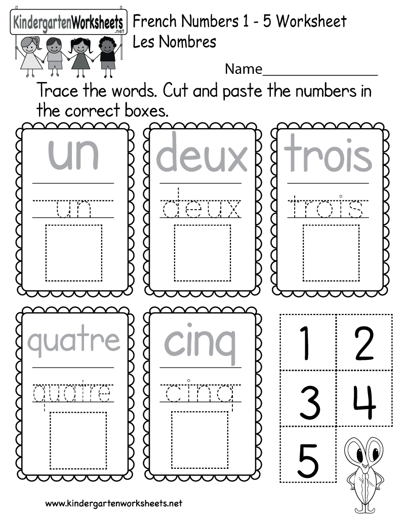 French Numbers Worksheet  Free Kindergarten Learning Worksheet For Kids Intended For Learning Numbers Worksheets