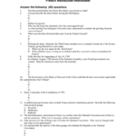 French Revolutionworksheet Answer The Following 65 Questions For The Living Constitution Worksheet Answers