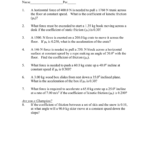 Friction Problems Worksheet  Answer These In Your Notebook Along With Coefficient Of Friction Worksheet