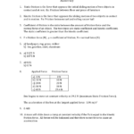 Friction Worksheet Answer Key Static Friction Is The Force That In Coefficient Of Friction Worksheet Answers