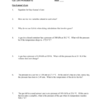 Gas Law Worksheet 2 And The Gas Laws Worksheet