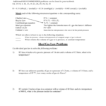 Gas Laws Unit Test Answer Sheet And Combined Gas Law Problems Worksheet Answers