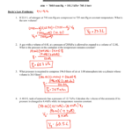 Gas Laws Worksheet Answer Key For Combined Gas Law Problems Worksheet