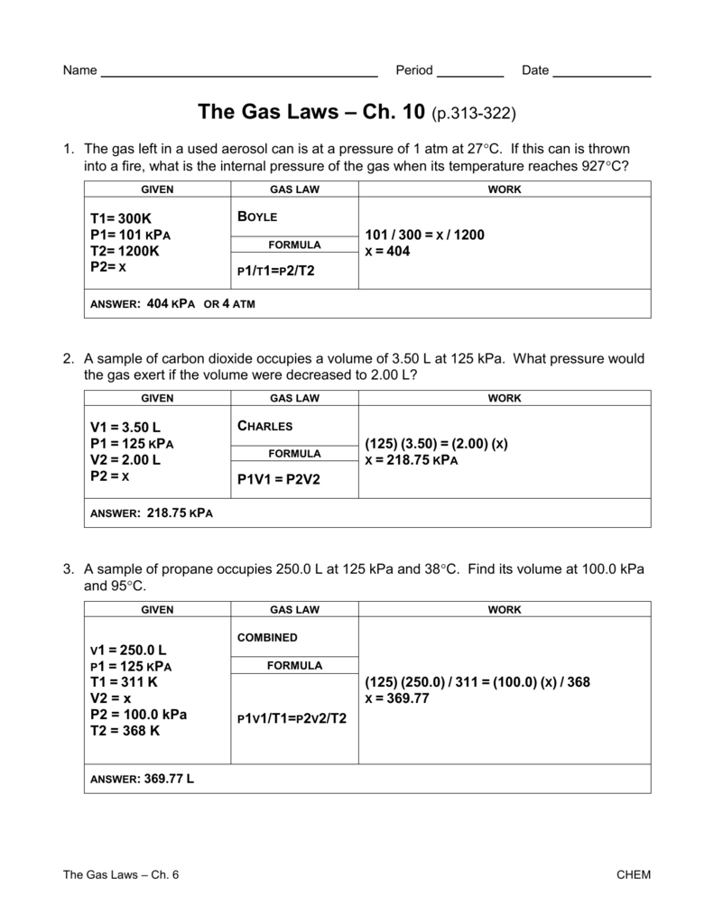 Gas Laws Worksheet  Churchillcollegebiblio Together With The Gas Laws Worksheet