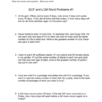 Gcf And Lcm Word Problems 1 For 6Th Grade Word Problems Worksheet