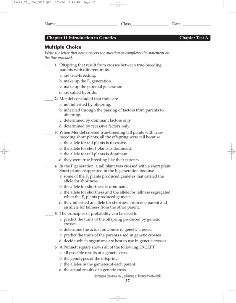 Genetics Test  Drmarkjohnson Together With Introduction To Genetics Worksheet