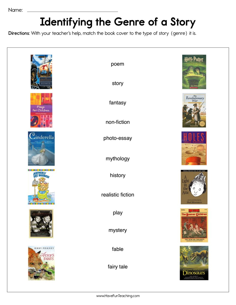 Genres Worksheets  Have Fun Teaching And Realism And Fantasy Worksheets For Kindergarten