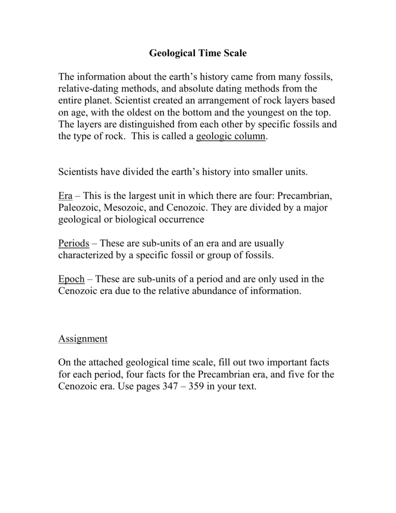 Geological Time Scale Or Geologic Time Scale Worksheet Answers