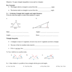 Geometry B Date  5556 Triangle Inequality In One And Together With Triangle Inequality Worksheet With Answers
