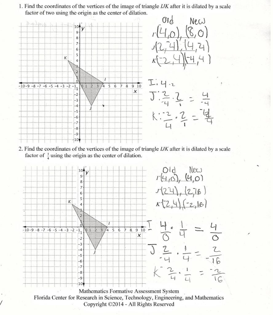 Geometry Dilations Worksheet Algebra 1 Worksheets Prek Worksheets Pertaining To Geometry Cp 6 7 Dilations Worksheet Answers