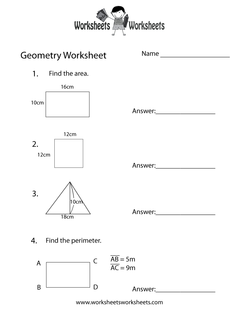 Geometry Review Worksheet  Free Printable Educational Worksheet In Geometry Review Worksheets