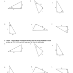 Geometry Tangent Ratio Worksheet And Right Triangle Trig Finding Missing Sides And Angles Worksheet Answers
