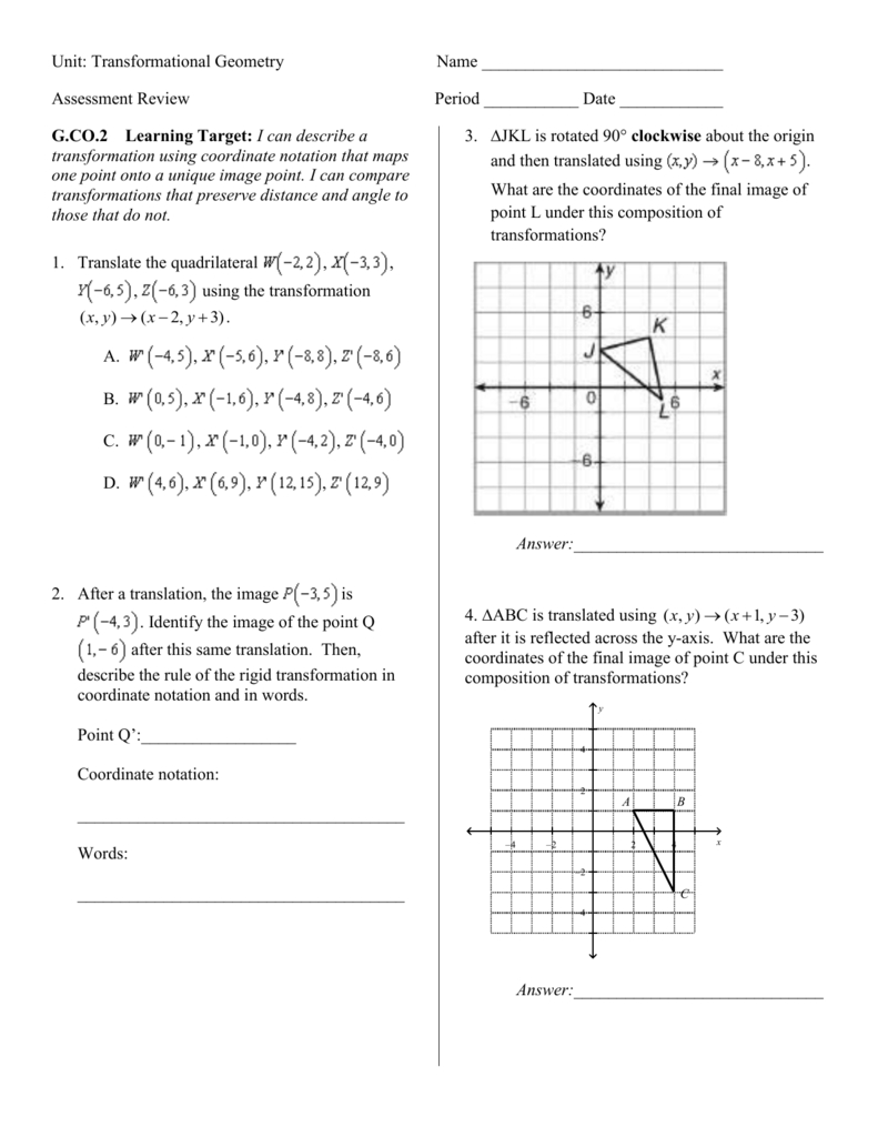Geometry Transformation Composition Worksheet Answers  Newatvs For Compositions Of Transformations Worksheet Answers