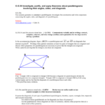 Geometry Unit 2  Quadrilateral Sample Tasks With Solutions Within Parallelogram Proofs Worksheet With Answers