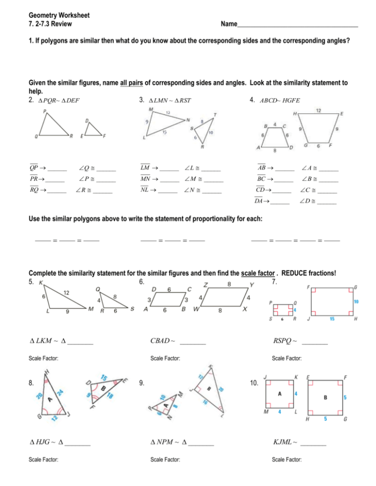 Geometry Worksheet Within Geometry Review Worksheets Excelguider Com