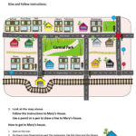Give And Follow Directions On A Map Worksheet  Free Esl Printable Inside Following Directions Worksheet Middle School