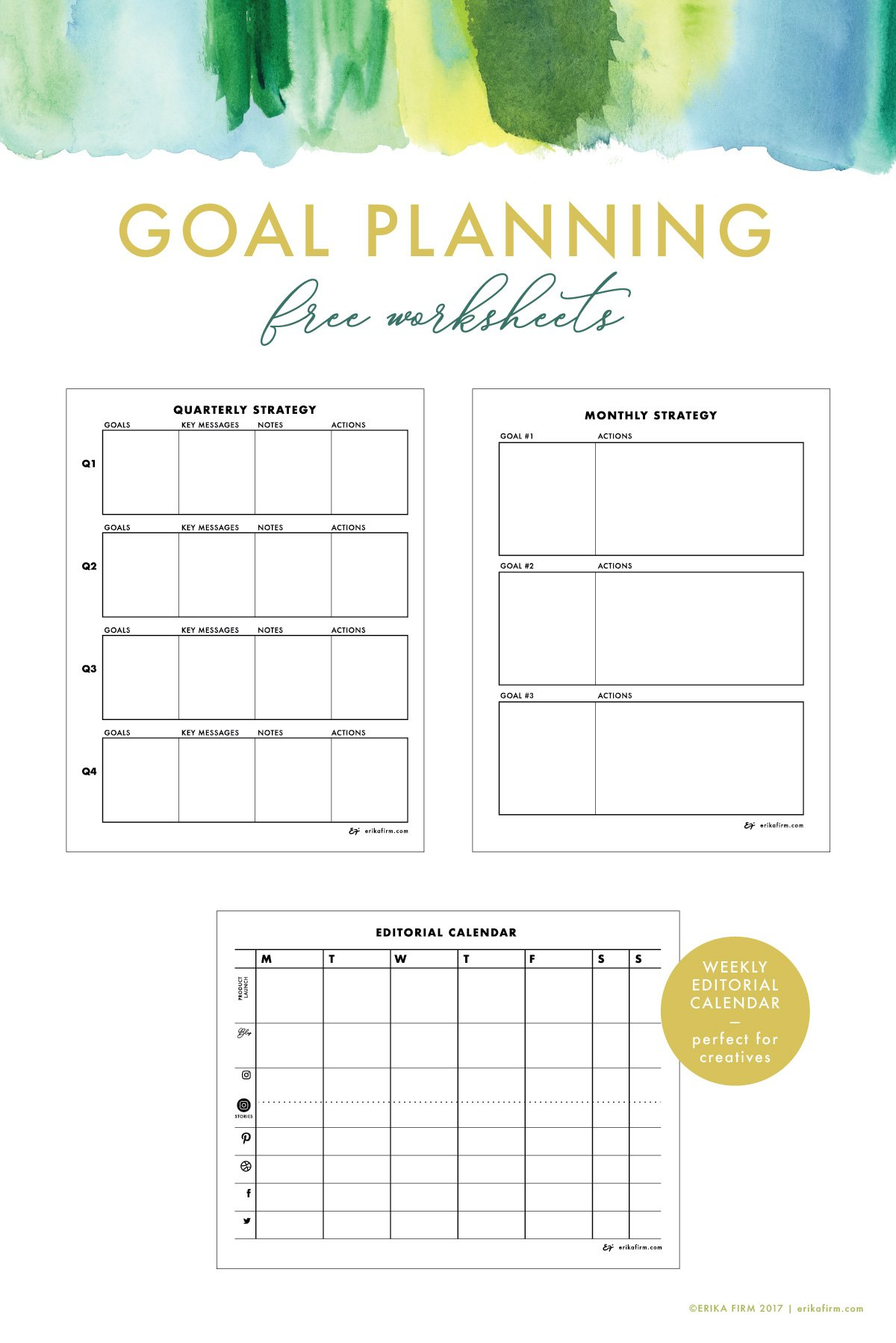 Goal Planning Worksheets For Creatives – Erika Firm With Regard To Goal Planning Worksheet