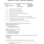 Government Study Guide Answers Quiz On 225 As Well As Civics Worksheet The Executive Branch Answer Key