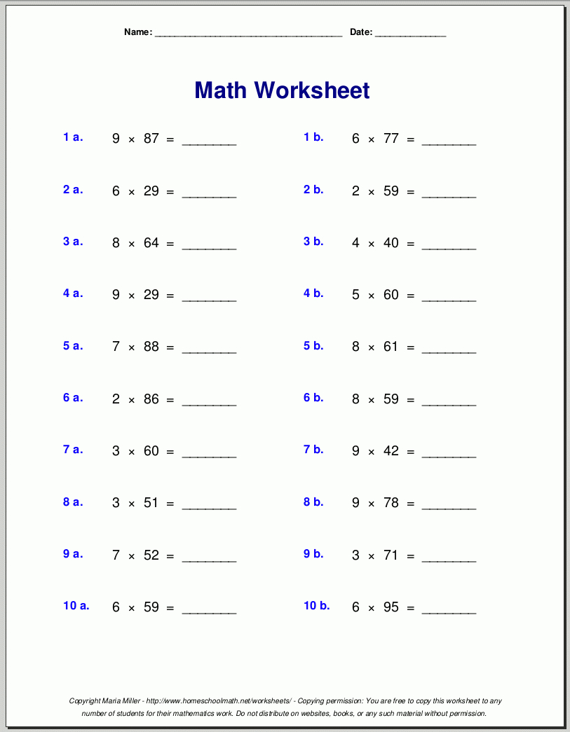 Grade 4 Multiplication Worksheets And Multiply Using Partial Products 4Th Grade Worksheets