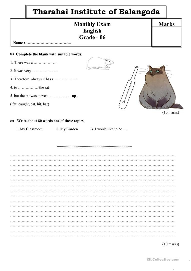 Grade 6 English Paper Worksheet  Free Esl Printable Worksheets Made Within Grade 6 Worksheets