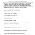 Grammar Worksheets  Punctuation Worksheets Also Commas Semicolons And Colons Worksheet