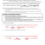 Grams And Particles Conversion Worksheet 1 Along With Mole To Grams Grams To Moles Conversions Worksheet Answers