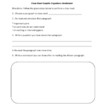 Graphic Organizers Worksheets  Close Read Graphic Organizers Worksheets Regarding Close Reading Worksheet High School