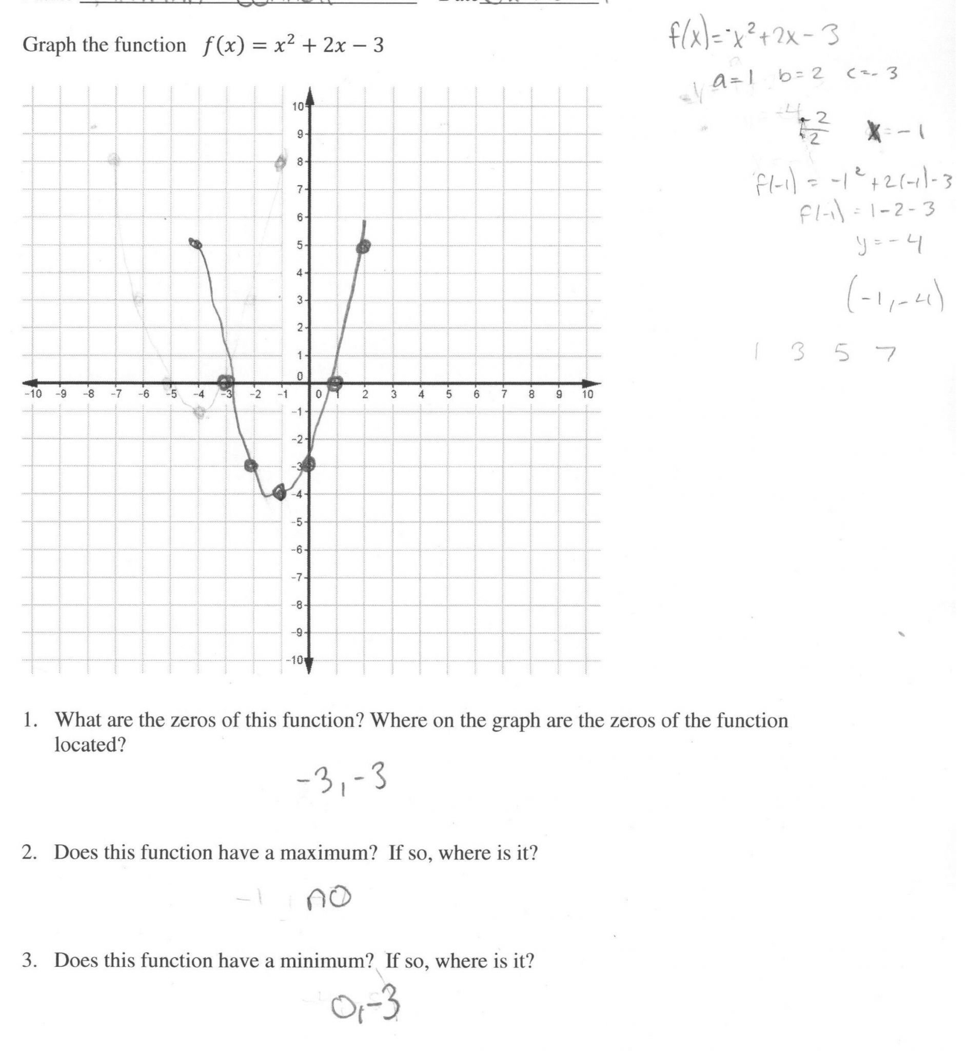 Graphing Quadratics Review Worksheet Answers  Briefencounters Along With Worksheet Graphing Quadratics From Standard Form Answer Key