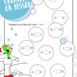 Greater Less Or Equal Winter Math Worksheet  Woo Jr Kids Activities With Winter Math Worksheets