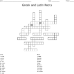 Greek And Latin Roots Crossword  Wordmint For Greek And Latin Roots Worksheet Pdf