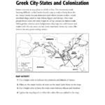 Greek Citystates And Colonization As Well As Ancient Greece Map Worksheet
