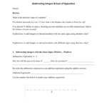 Group Worksheet Subtracting Integers And Sum Of Opposites Together With Adding And Subtracting Rational Numbers Worksheet