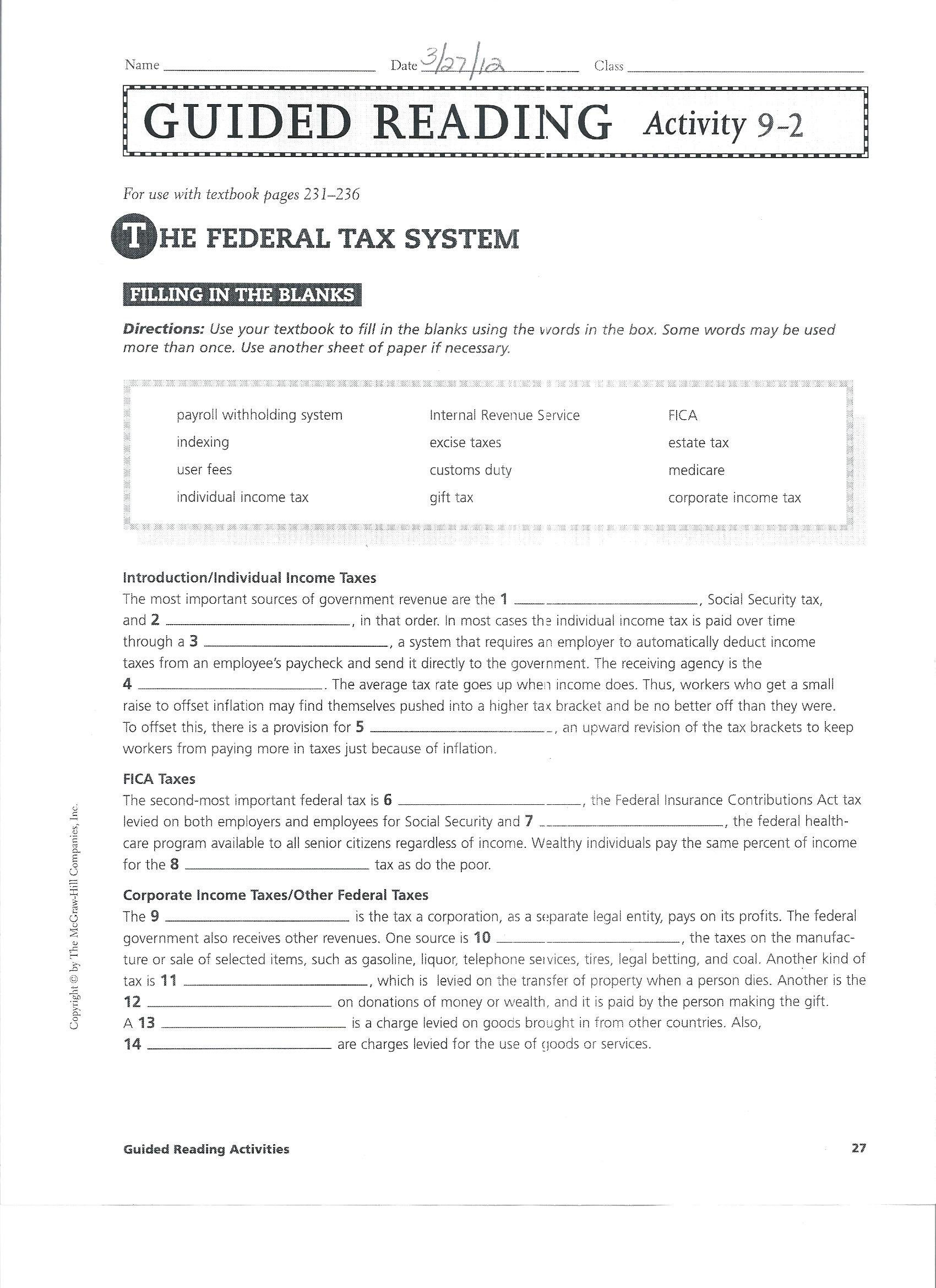 Guided Reading Activity 2 1 Economic Systems Worksheet Answers Also 2 1 Economics Worksheet Answers