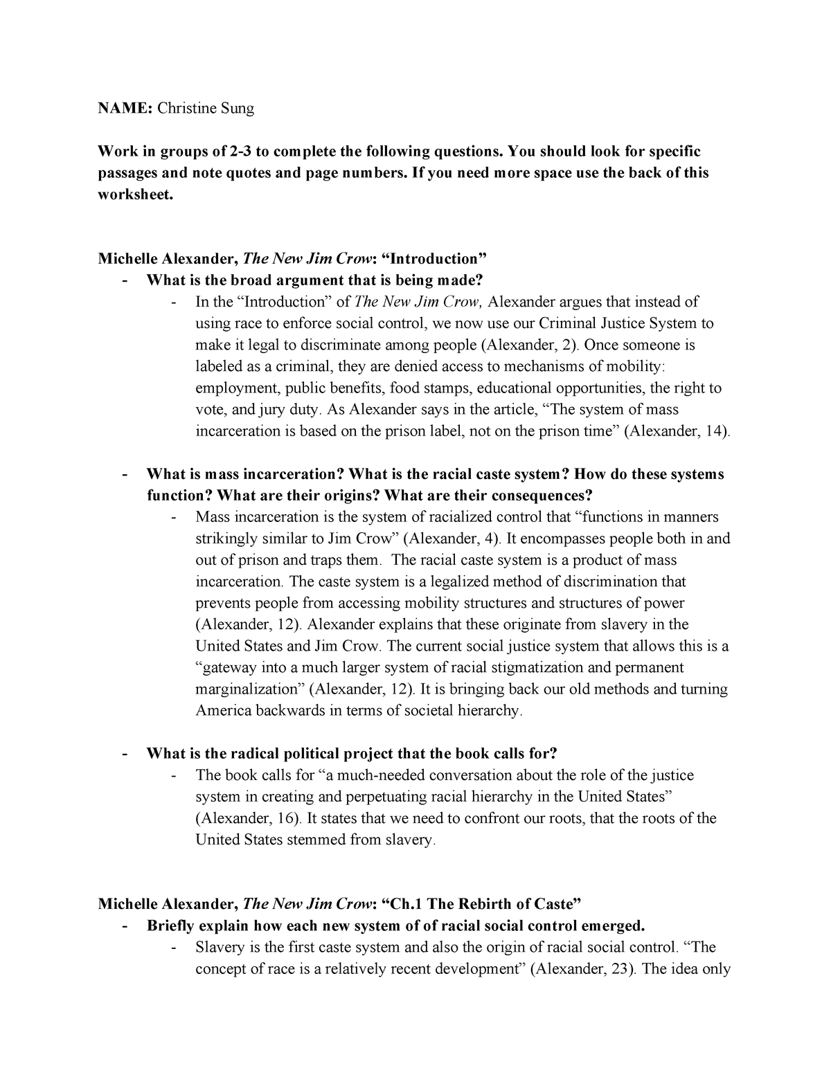 Guiding Worksheet 3  Soc 3 Social Problems  Studocu And 13Th Documentary Worksheet