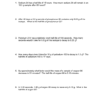 Halflife Practice Worksheet Also Half Life Worksheet Answer Key