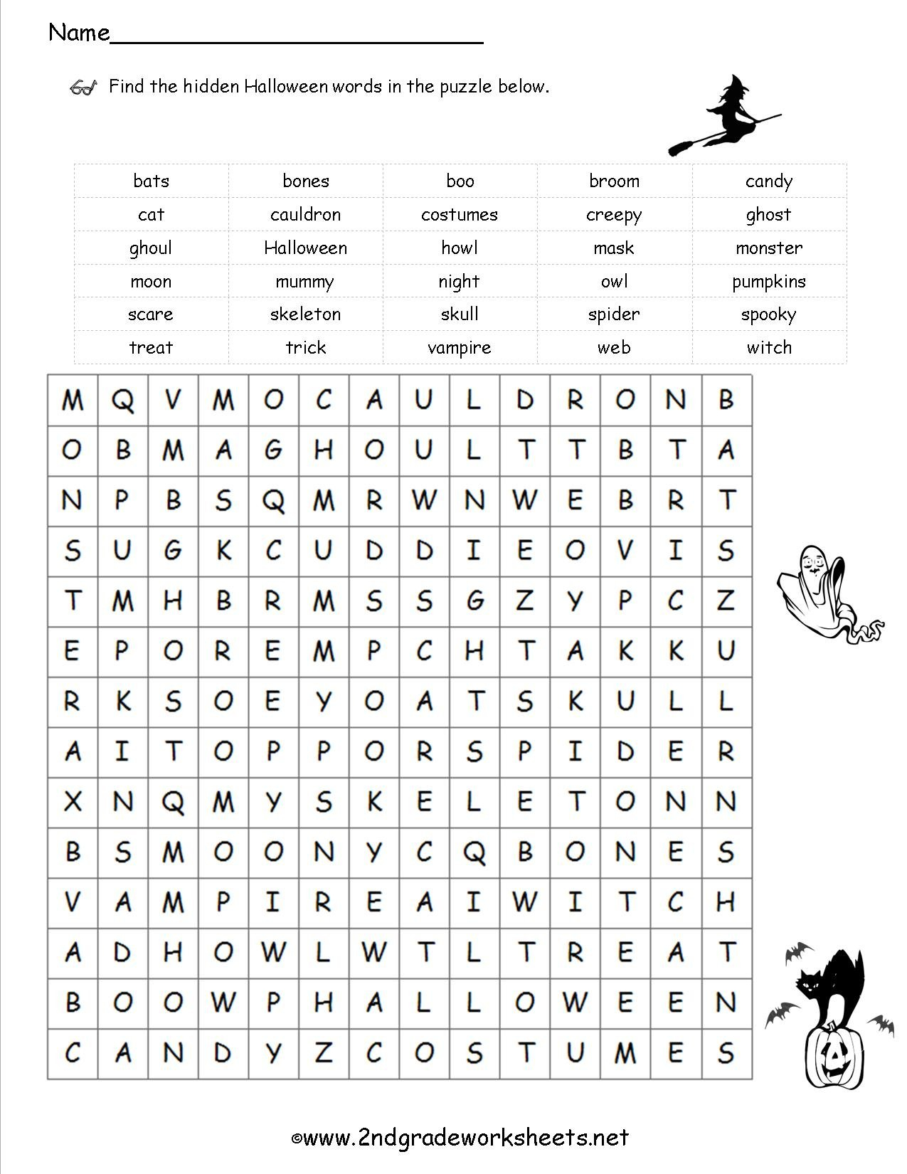 Halloween Worksheets And Printouts Throughout Halloween Worksheets Pdf