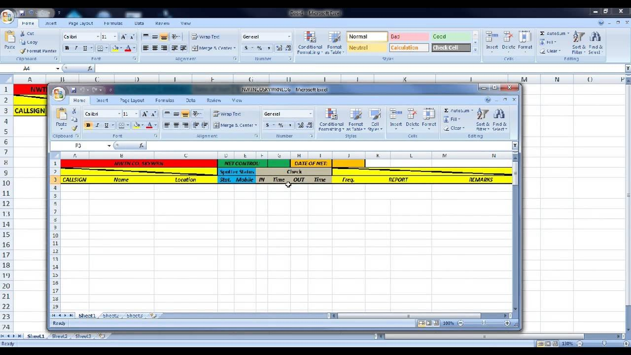 Ham Radio Net Logging On Excel   Youtube For Ham Radio Logging Excel Spreadsheet