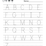 Handwriting Practice Worksheet  Free Kindergarten English Worksheet Within Manuscript Practice Worksheets