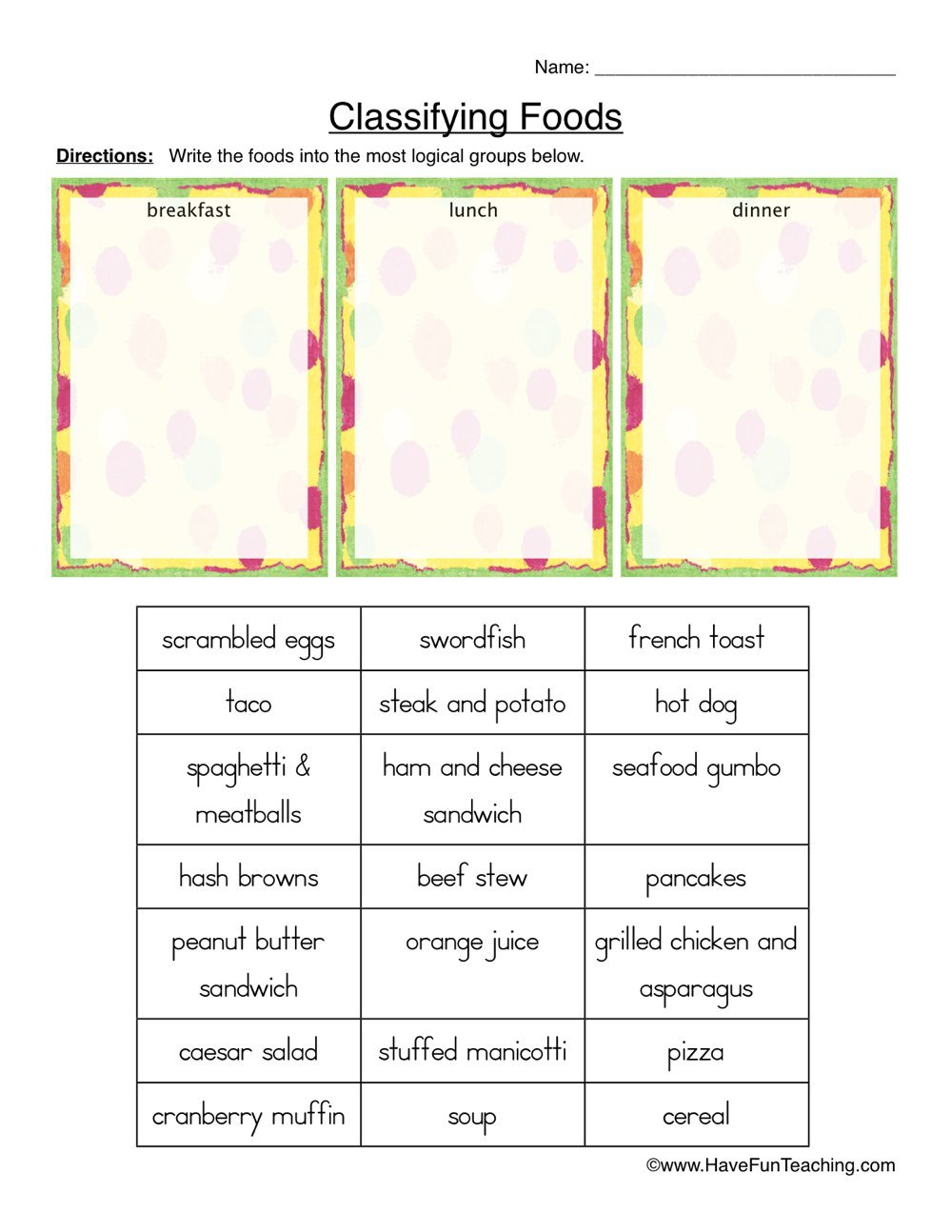 Health And Nutrition Worksheets  Have Fun Teaching With Regard To Nutrition Worksheets Pdf